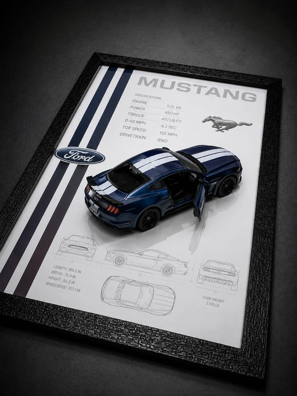 Ford Mustang 3D Car Frame
