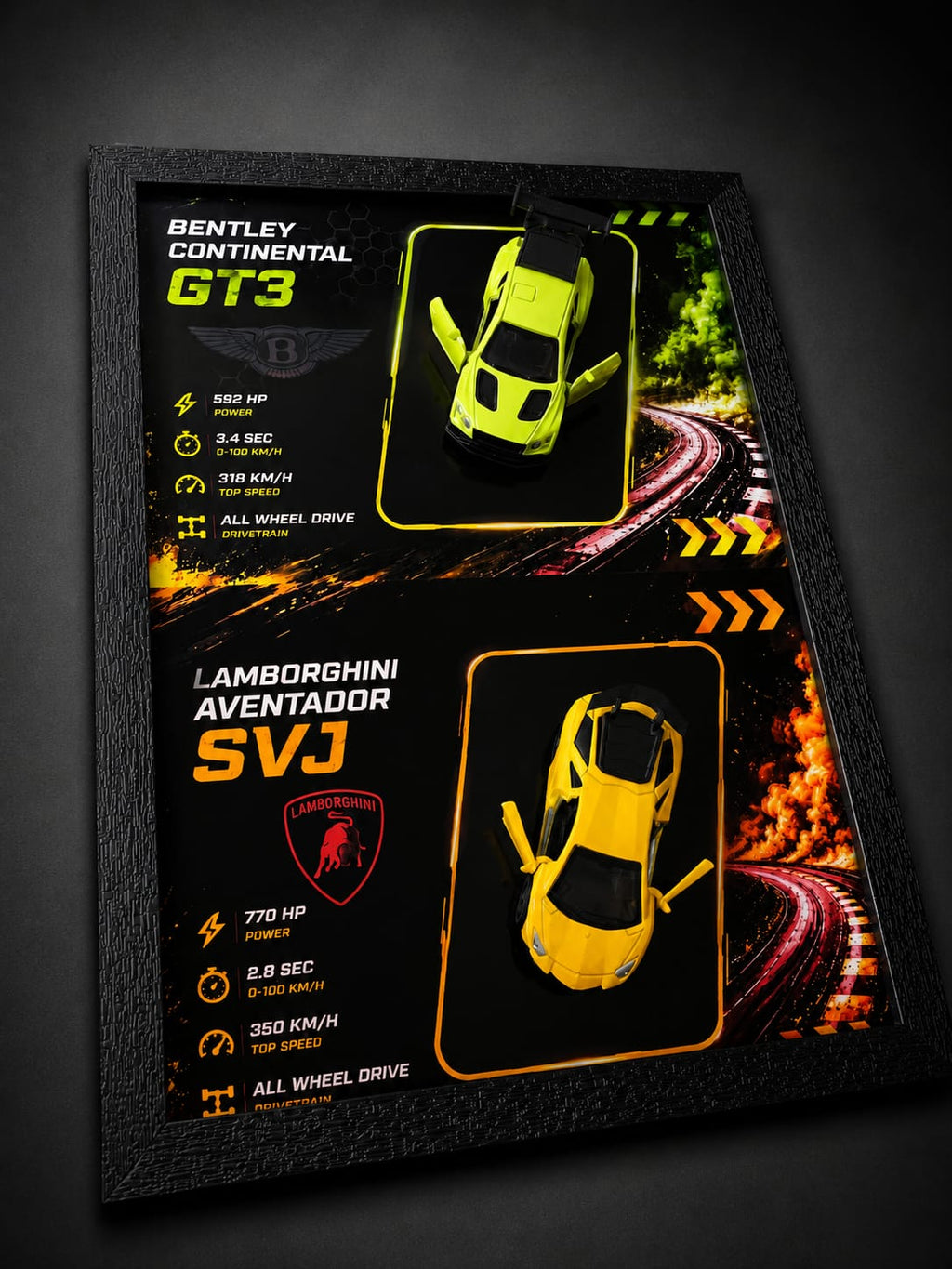 Bentley & Lamborghini Dual 3D Car Frame